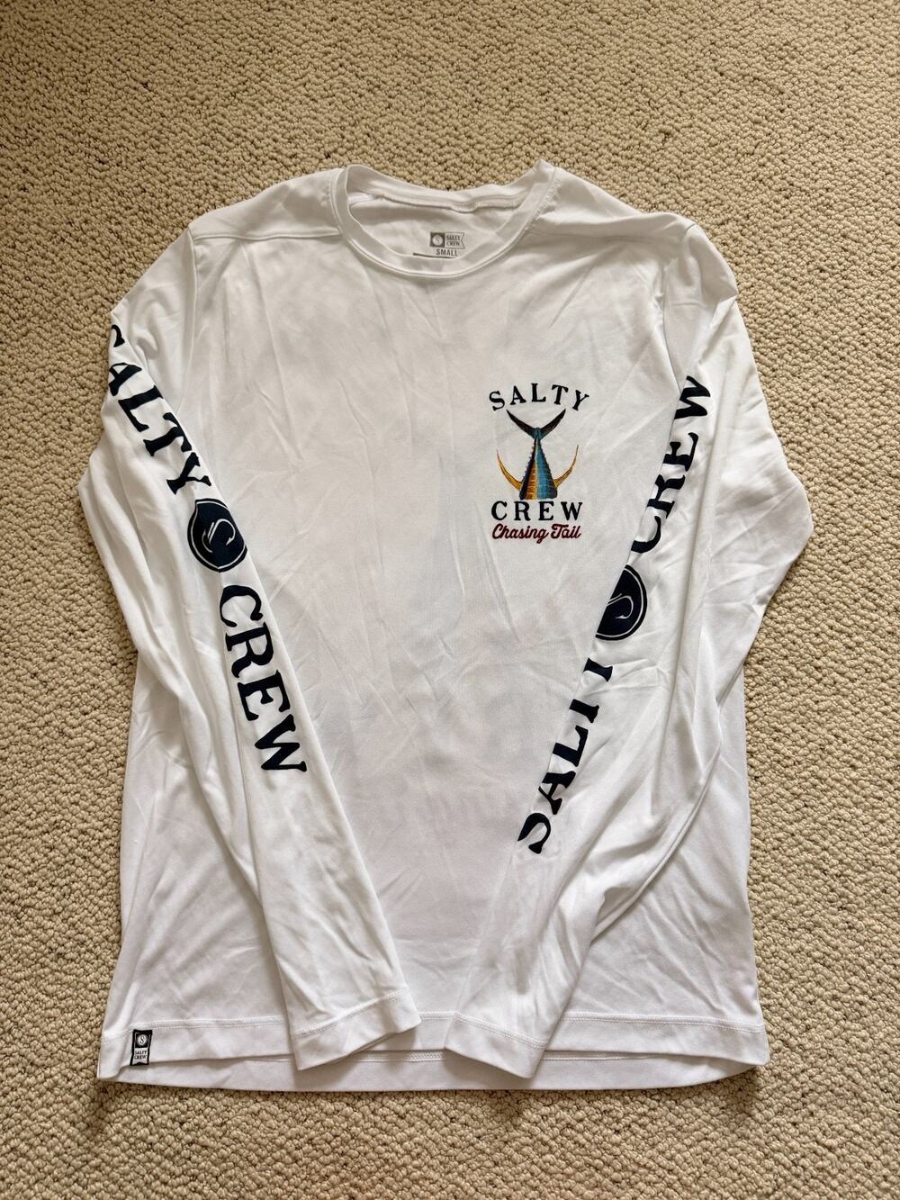 Salty Crew Chasing Tail Long Sleeve Tee — Men's Small — White